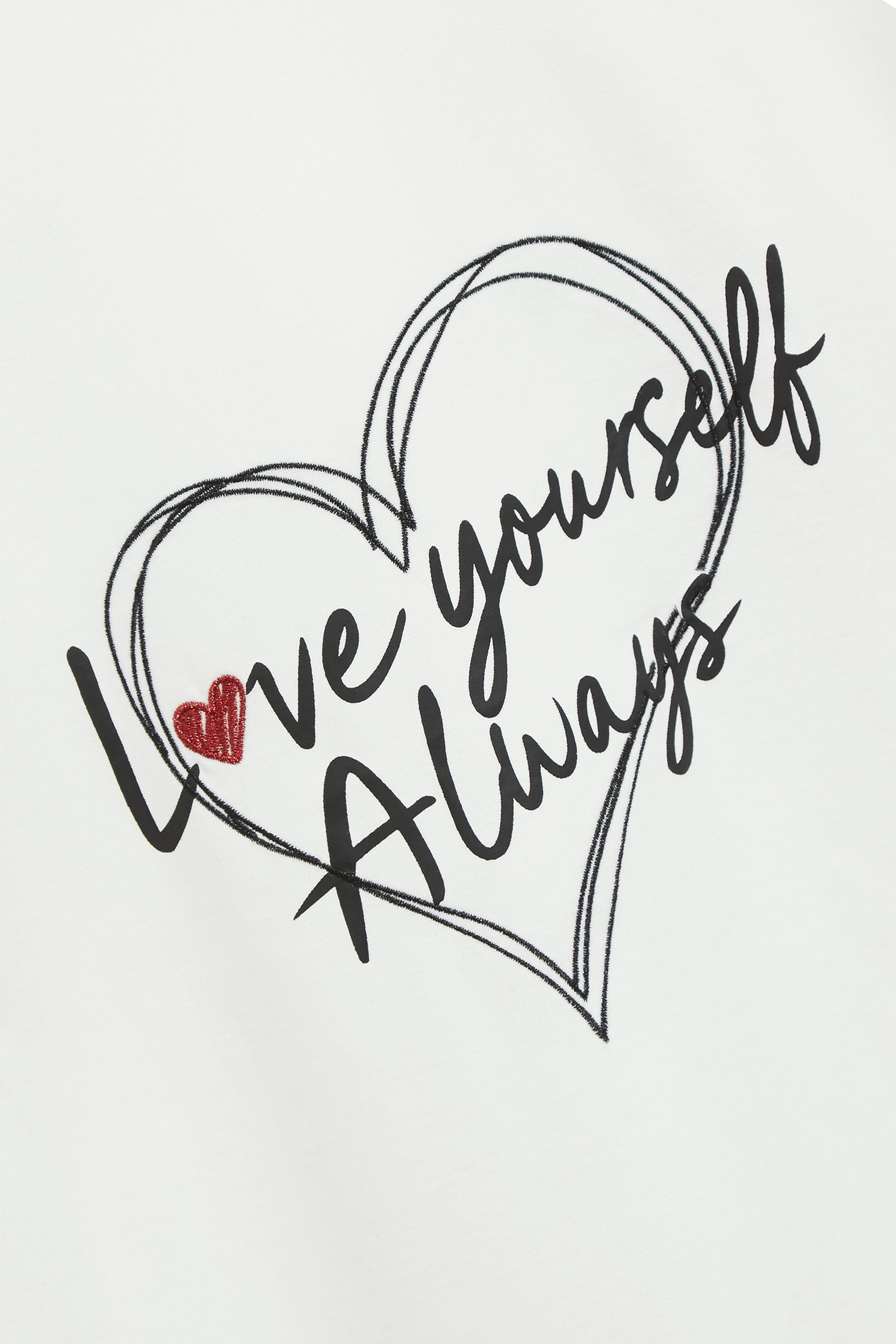 愛自己標語印花寬版上衣Love Yourself Always 印花寬版上衣,上衣,刺繡,春夏穿搭,白色上衣,黑色上衣