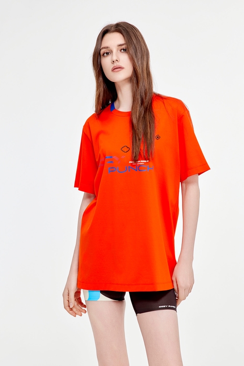 撞色LOGO圓領上衣,T-Shirt