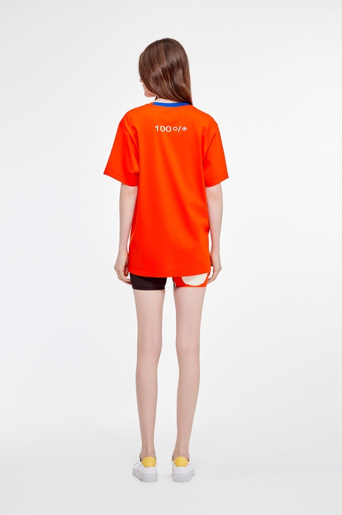 撞色LOGO圓領上衣,T-Shirt