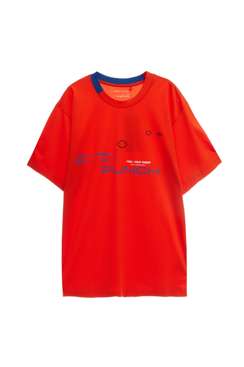 撞色LOGO圓領上衣,T-Shirt