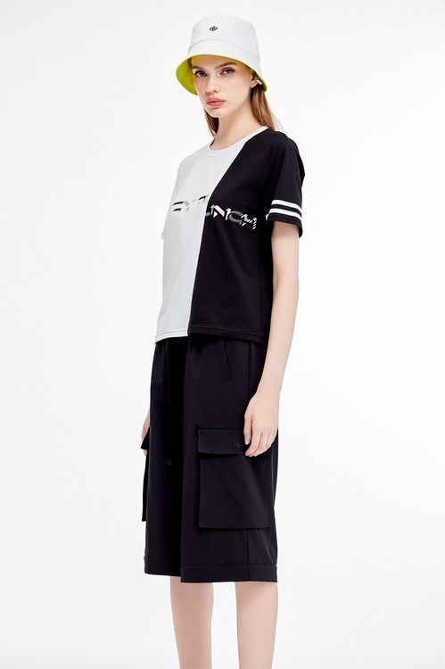 撞色圓領上衣,T-Shirt