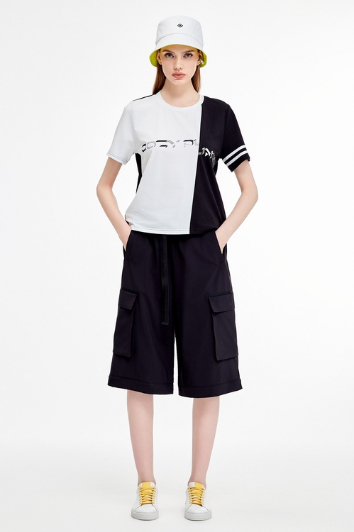 撞色圓領上衣,T-Shirt
