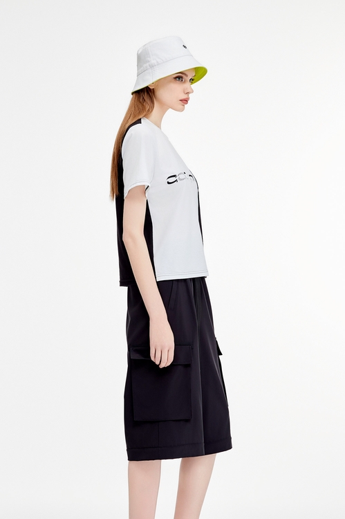 撞色圓領上衣,T-Shirt