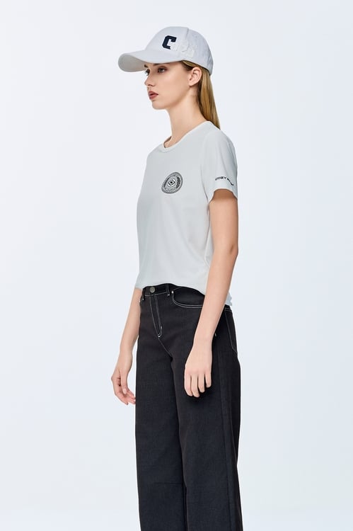 綴高爾夫印花T恤上衣,T-Shirt