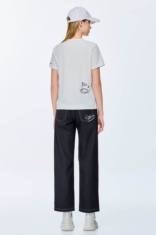 綴高爾夫印花T恤上衣,T-Shirt