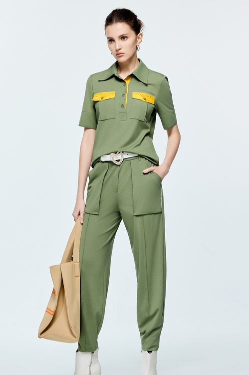 野生綠造型POLO上衣,,野生綠造型POLO上衣,一般外套,外套,秋冬穿搭,上衣,秋冬穿搭