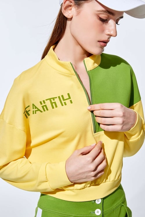 小蒼蘭黃拼色塊上衣,CRUISE 渡假系列