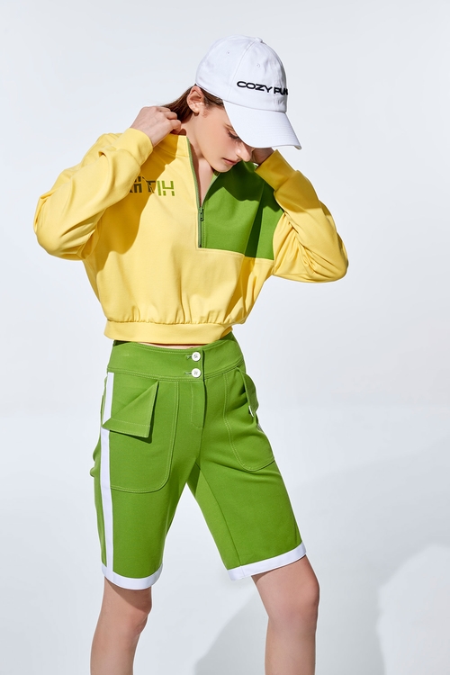 小蒼蘭黃拼色塊上衣,CRUISE 渡假系列