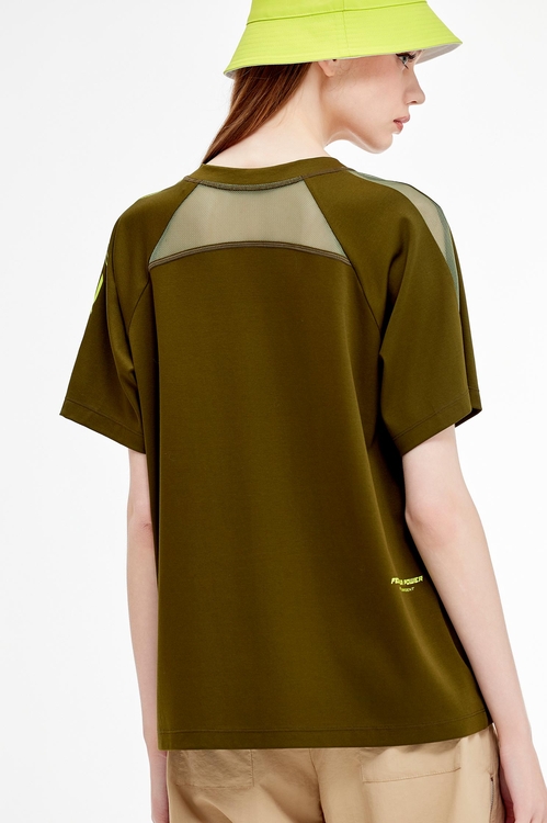網布拼接透氣上衣,T-Shirt