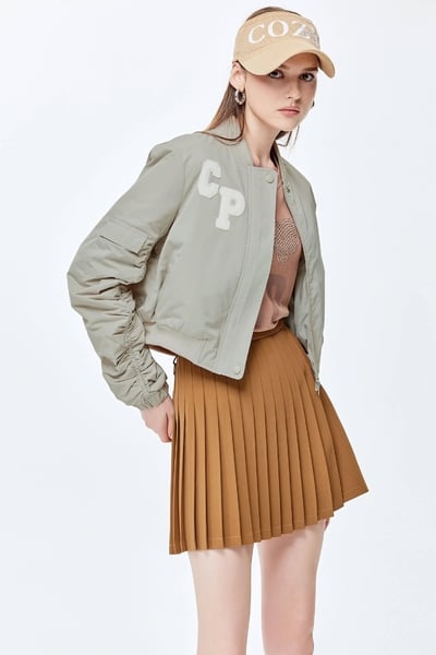 清新薄荷色保暖外套