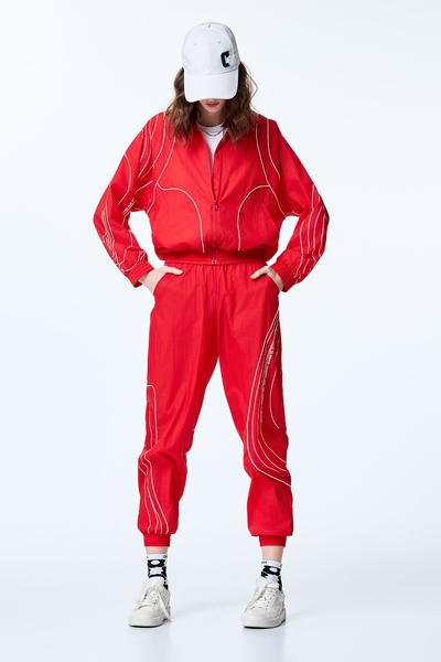 星球軌跡印花運動長褲