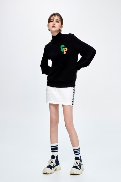 LOGO植絨印花上衣